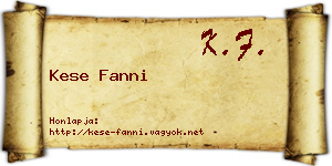 Kese Fanni névjegykártya